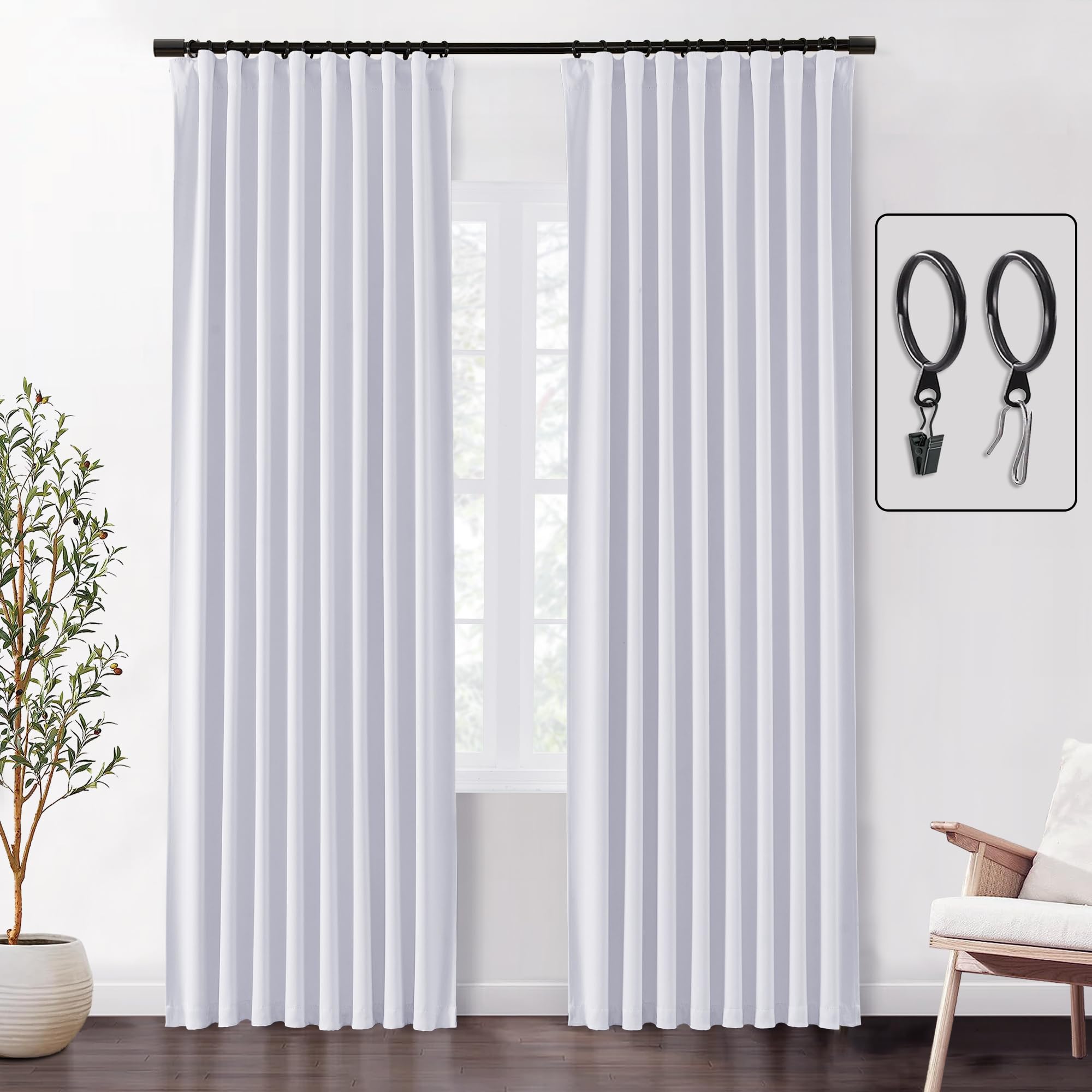 Amazon.com: SHINELAND 102 Inch Curtains for Living Room,Back Tab